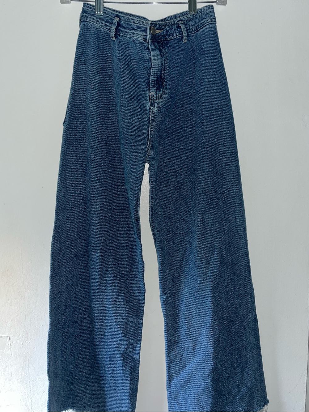 High-Rise Wide Leg Dark Blue Denim Jeans